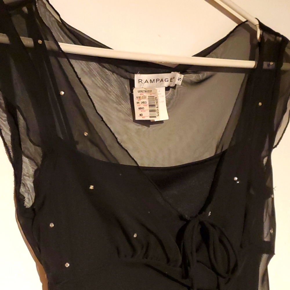 Silky Dress plus Slip with Sparkle Rhinestones NWT